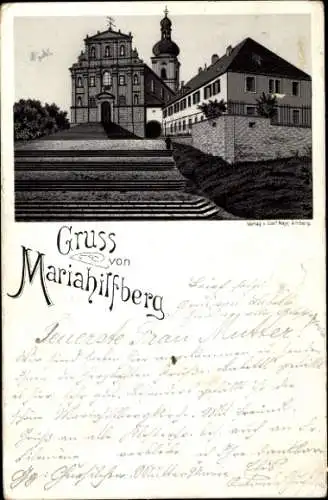 Litho Mariahilfberg Gutenstein in Niederösterreich, Wallfahrtskirche