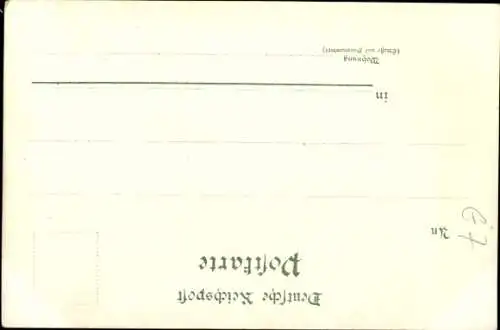 Litho Mannheim in Baden, Postamt, Stadtpark mit Sternwarte, Rathaus, Hafen