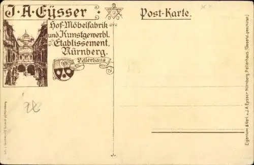 Künstler Litho Chr., H., Nürnberg in Mittelfranken Bayern, Pellerhaus, Peter Vischer