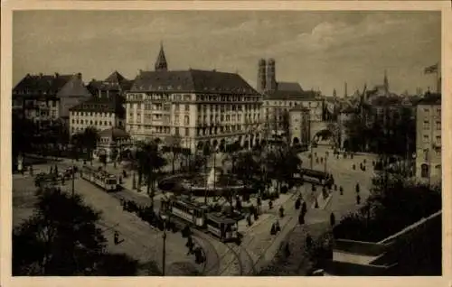 Ak München, Sendlingertorplatz, Sendlingertor, Straßenbahn