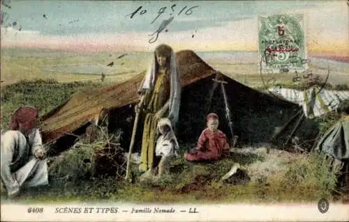 Ak Scenes et Types, Famille Nomade