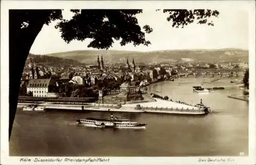 Ak Koblenz in Rheinland Pfalz, Deutsches Eck, Köln Düsseldorfer Rheindampfschifffahrt