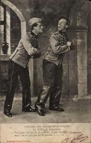 Ak Französische Soldaten in Uniform, Husar, Regiment 36, Theaterszene