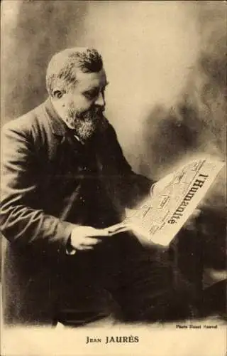 Ak Jean Jaurès, französischer Politiker und Historiker, Abgeordneter, Portrait, Zeitung L'Humanité