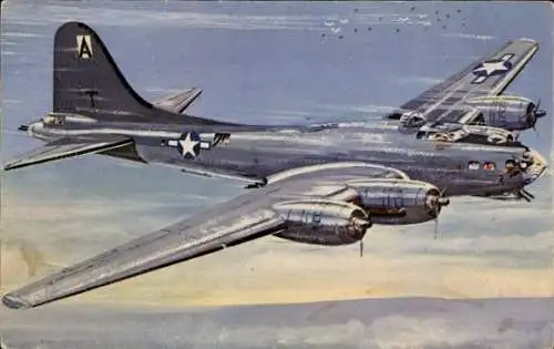 Künstler Ak Petit, L., Amerikanisches Kampfflugzeug, Boeing B-17 Flying Fortress