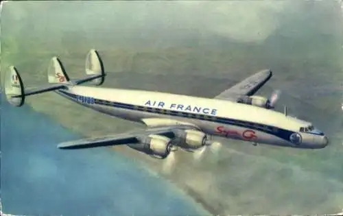 Ak Französisches Passagierflugzeug, Lockheed Super G Constellation, Air France