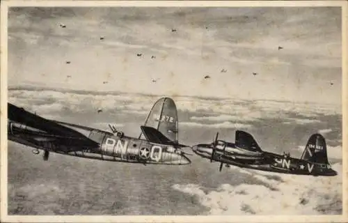 Ak Amerikanische Kampfflugzeuge Glenn Martin B-26c Marauder, mittelschwere Bomber, PN-Q, PN-V