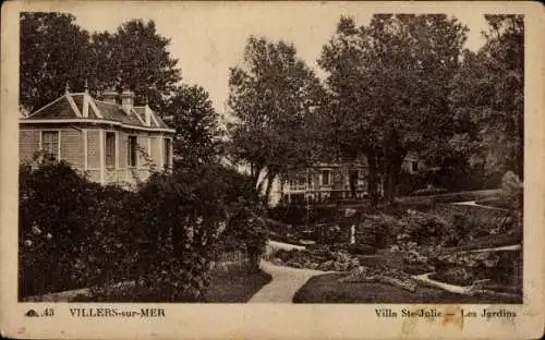 Ak Villers sur Mer Calvados, Villa Ste-Julie, Gärten