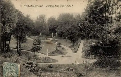 Ak Villers sur Mer Calvados, Gärten der Villa Julie