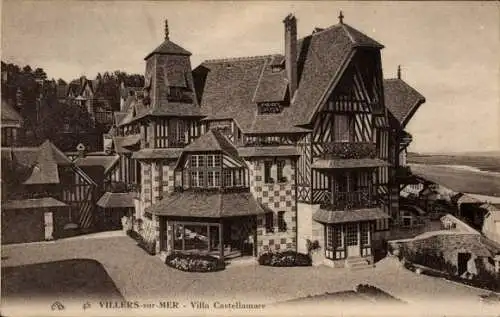 Ak Villers sur Mer Calvados, Villa Castellamare, Fachwerk