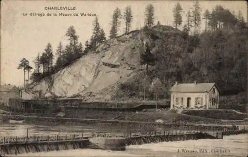 Ak Charleville Mézières Ardennes, La Barrage de la Meuse du Waridon