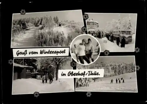 Ak Oberhof im Thüringer Wald, Teilansichten, Winteransicht