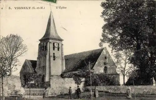 Ak Vignely Seine et Marne, Kirche