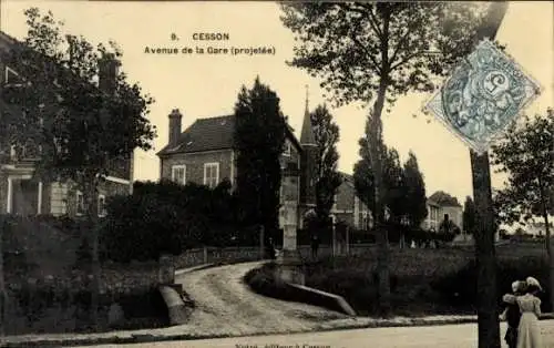 Ak Cesson Seine et Marne, Avenue de la Gare