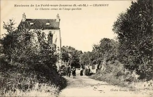 Ak Chamigny Seine et Marne, Le Chemin creux de l'Ange gardien