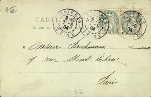 Ak Asnières sur Seine Hauts-de-Seine, Place de la Gare