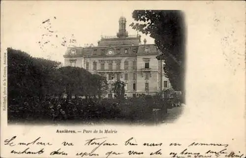 Ak Asnières sur Seine Hauts-de-Seine, Parc de la Mairie