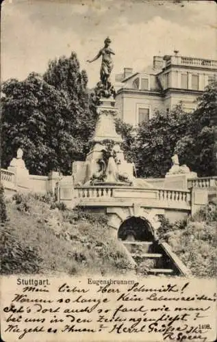 Ak Stuttgart in Württemberg, Eugensbrunnen