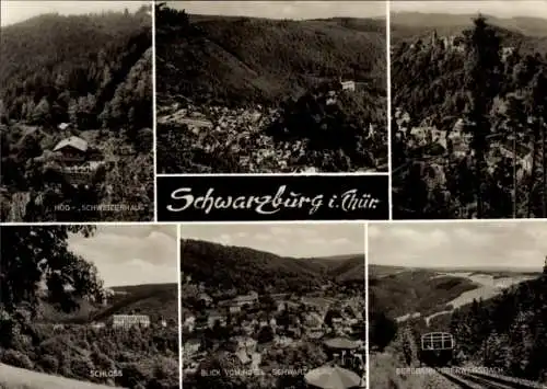 Ak Schwarzburg in Thüringen, Totalansicht, Bergbahn-Oberweissbach, HOG-Schweizerhaus