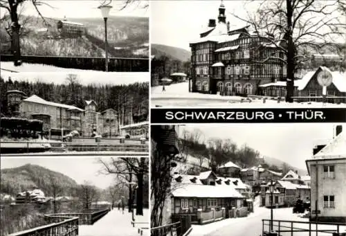 Ak Schwarzburg in Thüringen, Teilansichten, Winter
