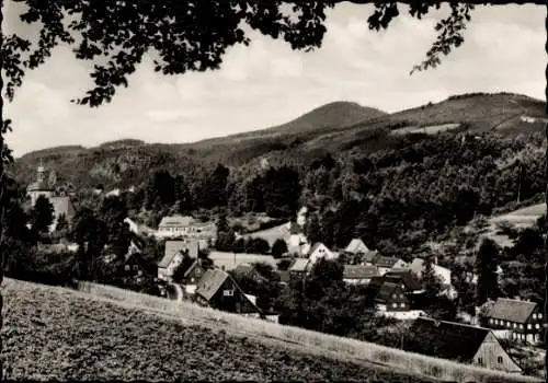 Ak Jonsdorf in der Oberlausitz Sachsen, Teilansicht, Kirche, Lausche