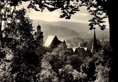 Ak Hartenstein im Erzgebirge Sachsen, Panorama, Schloss Stein