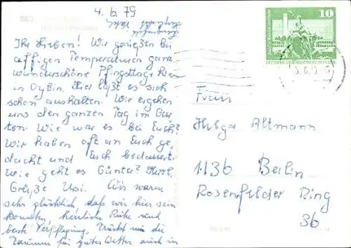 Ak Oybin in der Oberlausitz, Ortsansicht mit Scharfenstein