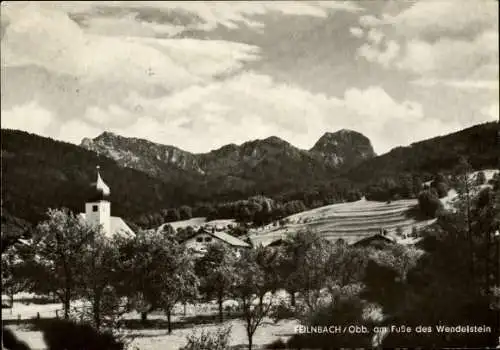 Ak Bad Feilnbach in Oberbayern, Teilansicht, Wendelstein, Kirchturm