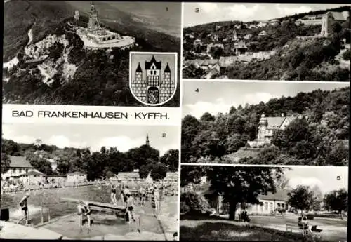 Ak Bad Frankenhausen am Kyffhäuser Thüringen, Wappen, Kindersanatorium, Soleschwimmbad