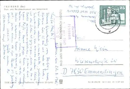 Ak Freiberg in Sachsen, Dom, Bergbaumuseum, Untermarkt