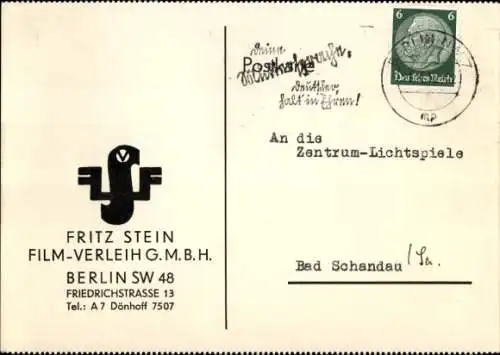 Ak Berlin Mitte, Friedrichstraße, Fritz Stein Film-Verleih G.M.B.H.