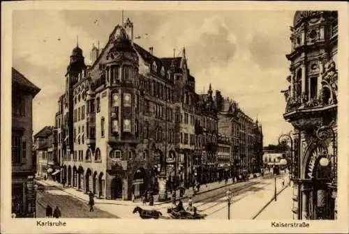 Ak Karlsruhe in Baden, Kaiserstraße