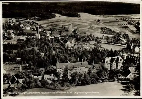 Ak Schömberg im Schwarzwald Württemberg, Gesamtansicht , Original-Fliegeraufnahme