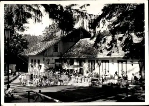 Ak Finsterbergen Friedrichroda im Thüringer Wald, Café Leinagrund, Terrasse