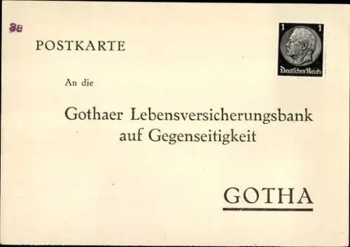 Ak Gotha in Thüringen, Gothaer Landesversicherungsbank auf Gegenseitigkeit