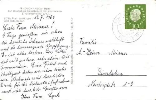 Ak Sand Bühl in Baden Schwarzwald, Friedrich-Hilda-Heim, Panorama