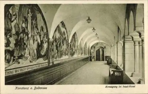 Ak Konstanz am Bodensee, Insel-Hotel, Kreuzgang
