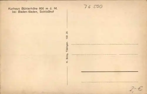 Ak Bühlerhöhe Bühl in Baden, Kurhaus Bühlerhöhe, Schlosshof