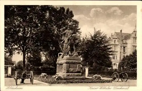 Ak Hildesheim in Niedersachsen, Kaiser Wilhelm Denkmal, Kanonen