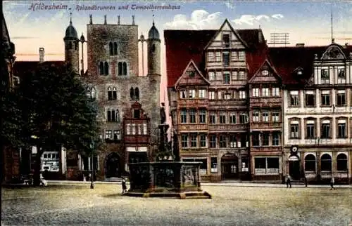 Ak Hildesheim, Rolandbrunnen, Tempelherrenhaus