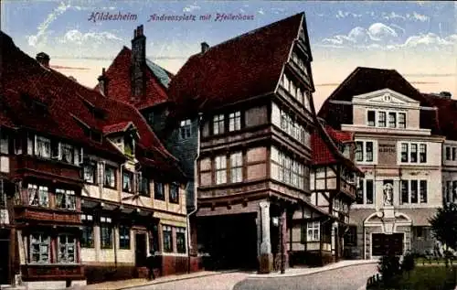 Ak Hildesheim Niedersachsen, Andreasplatz, Pfeilerhaus