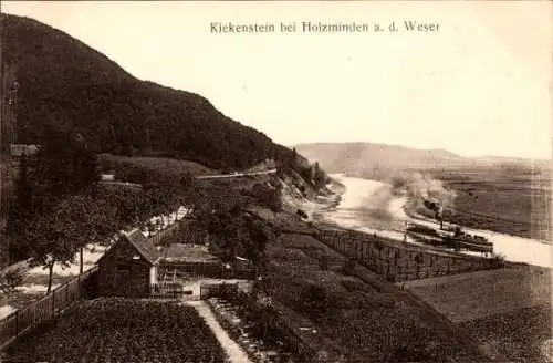 Ak Stahle Höxter an der Weser, Kiekenstein, Dampfer Oberweser Dampfschifffahrts Ges. Hameln