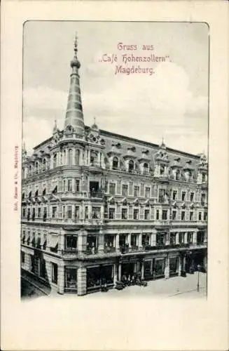 Ak Magdeburg an der Elbe, Cafe Hohenzollern