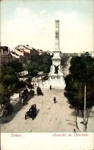 Ak Lisboa Lissabon Portugal, Avenida da Liberdade