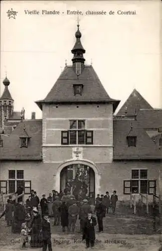 Ak Gand Gent Ostflandern, Vieille Flandre, Entrée, chaussée de Courtrai, 1913