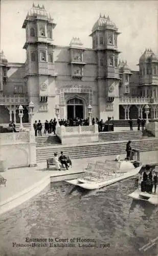 Ak London City England, Franco-Britische Ausstellung 1908, Ehrenhof