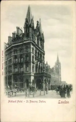 Ak London City England, Midland-Hotel, St. Paucras-Station