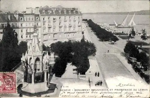 Ak Stadt Genf Schweiz, Brunswick Monument, Promenade du Leman