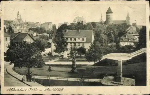 Ak Olsztyn Allenstein Ostpreußen, Schloss, Park