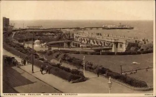 Ak Margate Kent England, Pavillon, Wintergärten